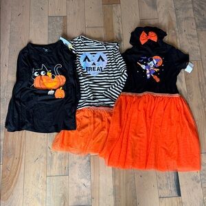BNWT lot girls Halloween Disney clothing dress skirt tops large/XL
